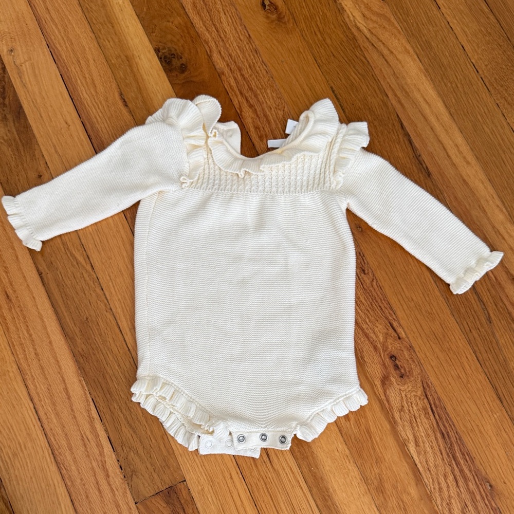 Janie and Jack Cream Knit Romper